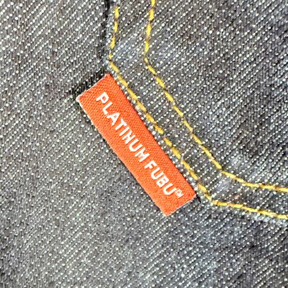 Fubu Platinum Fat Albert Ruby Wide Leg Baggy Denim Jeans Y2K Blue Mens 38x34 EUC - Picture 5 of 12